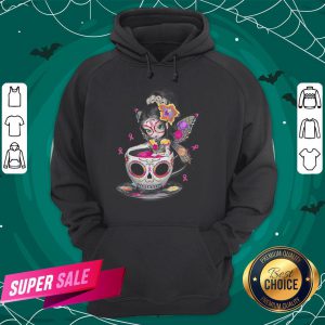Cute Breast Cancer Girl Sugars Skull Halloween Day Dead Hoodie