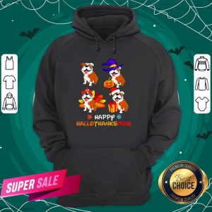 Cute Bulldog Happy Hallothanksmas Hoodie