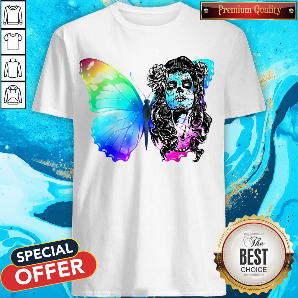 Day Of Dead Dia De Muertos Sugar Skull Dark Butterfly Shirt Day Of Dead Dia De Muertos Sugar Skull Dark Butterfly Shirt