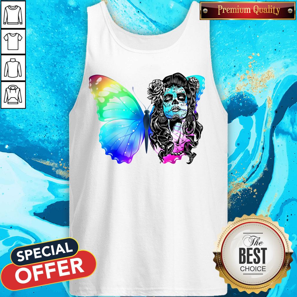 Day Of Dead Dia De Muertos Sugar Skull Dark Butterfly Shirt Day Of Dead Dia De Muertos Sugar Skull Dark Butterfly Tank Top