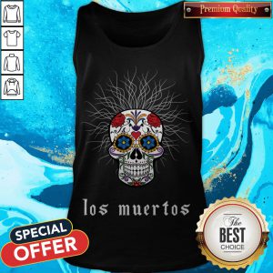 Halloween Skull Wiry Burst Behind Day Dead Dia De Los Muertos Tank Top
