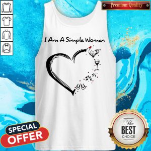 I Am A Simple Woman Chicken Wine Dog Paw And Flip Flop Tank Top