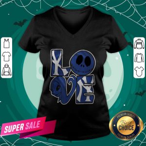 New York Yankees Jack Skellington And Sally Love V-neck