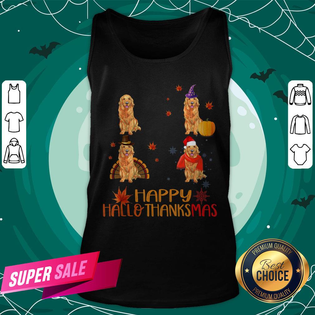 Nice Golden Retriever Happy Hallothanksmas Shirt Nice Golden Retriever Happy Hallothanksmas Tank Top