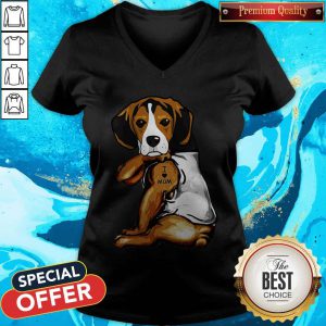 Nice The Beagle Dog I Love Mom V-neck