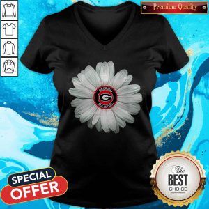 Official Georgia Bulldogs Daisy Flower V-neck