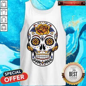 Sugar Skull Flower Day Of Dead Dia De Los Muertos Tank Top