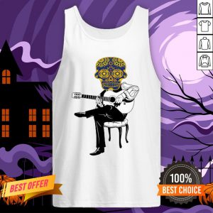 Sugar Skull Playing Guitar Day Of The Dead Tank Top