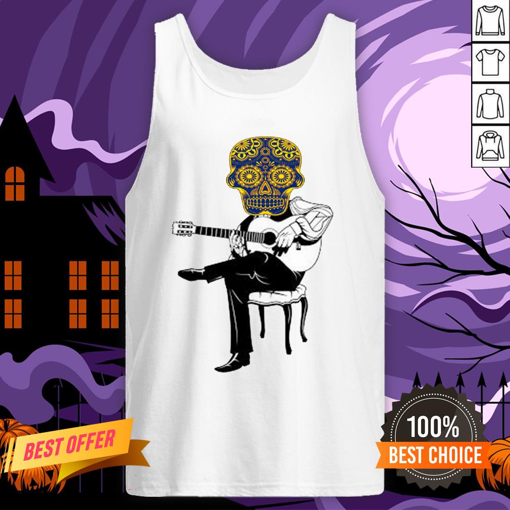 Sugar Skull Playing Guitar Day Of The Dead Shirt Sugar Skull Playing Guitar Day Of The Dead Tank Top