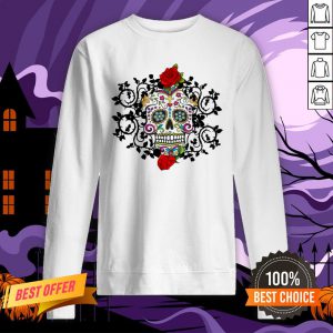 Sugar Skull Roses Day Of Dead Dia De Muertos Vintage Sweatshirt