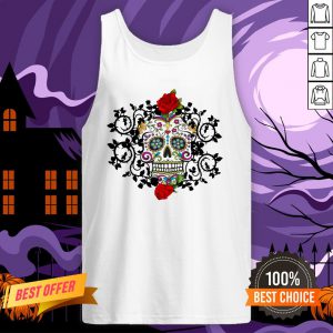 Sugar Skull Roses Day Of Dead Dia De Muertos Vintage Tank Top