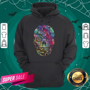 Sugar Skull Watercolor Day Of The Dead Dia De Muertos Hoodie