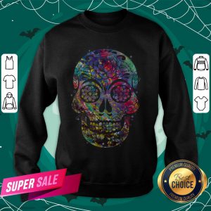 Sugar Skull Watercolor Day Of The Dead Dia De Muertos Sweatshirt