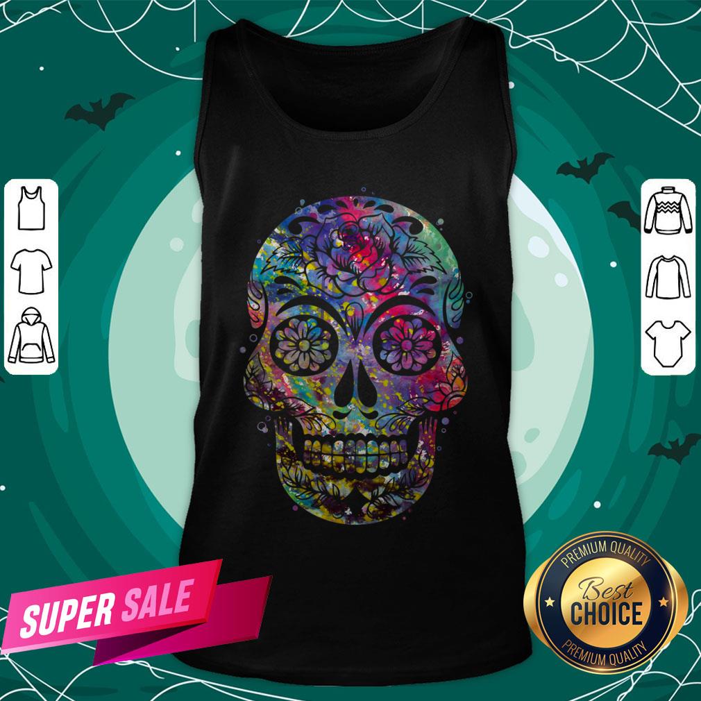 Sugar Skull Watercolor Day Of The Dead Dia De Muertos Shirt Sugar Skull Watercolor Day Of The Dead Dia De Muertos Tank Top