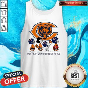 The Peanuts Characters Chicago Bear It’s The Most Wonderful Time Of The Year Tank Top