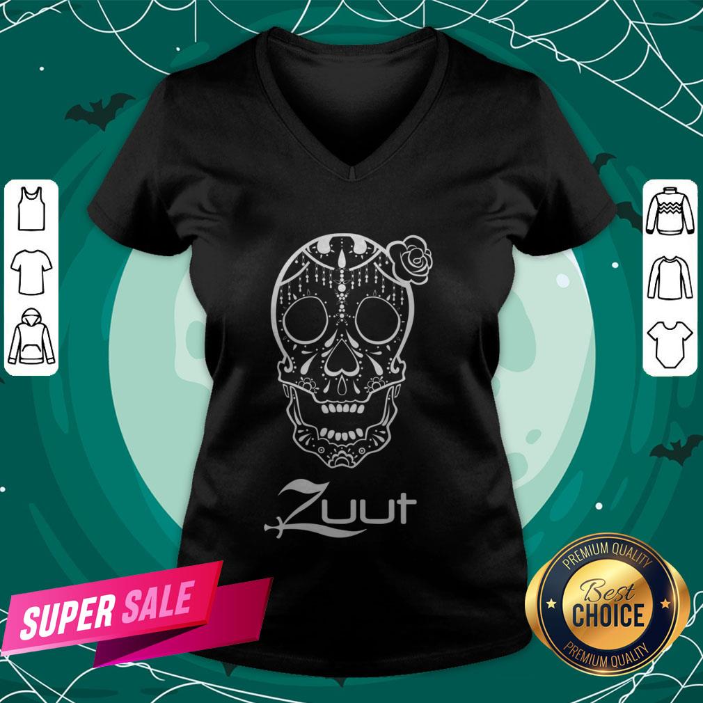 Zuu Sugar Skull Day Of The Dead Muertos Shirt Zuu Sugar Skull Day Of The Dead Muertos V-neck