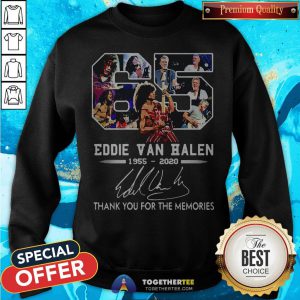 65 Eddie Van Halen 1955-2020 Signature Thank You For The Memories Sweatshirt - Design By Togethertee.com