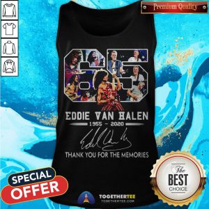 65 Eddie Van Halen 1955-2020 Signature Thank You For The Memories Tank Top - Design By Togethertee.com