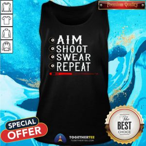 Awesome Aim Shoot Swear Repeat Billiards Christmas Tank Top - Design By Togethertee.com