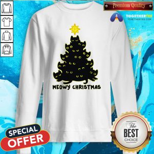 Cute Meowy Christmas Black Cat Sweatshirt - Design By Togethertee.com