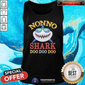 Cute Nonno Shark Doo Doo Doo Vintage Fathers Day Tank Top - Design By Togethertee.com