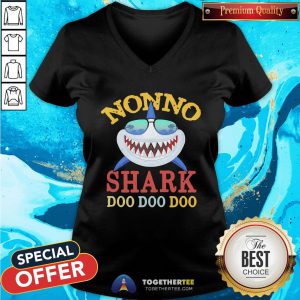 Cute Nonno Shark Doo Doo Doo Vintage Fathers Day V-neck - Design By Togethertee.com