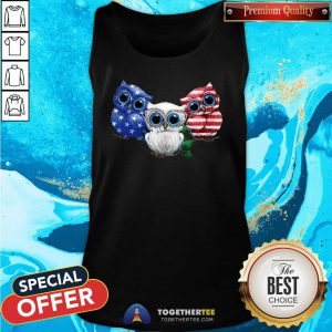Cute Owls American Flag Tank Top - Design By Togethertee.com