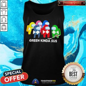 Cute Power Rangers Among Us Green Kinda Sus Tank Top - Design By Togethertee.com