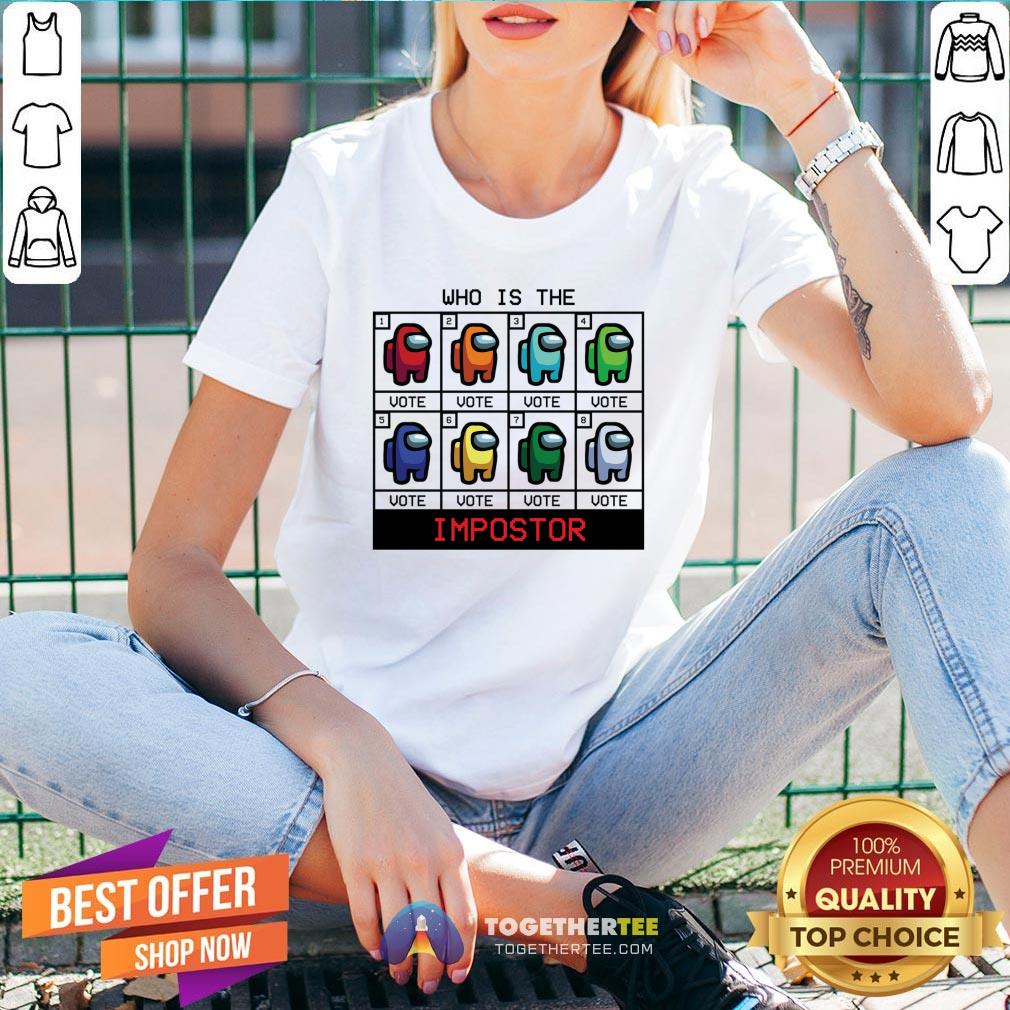Cute Who Is The Impostor Among Us T-Shirt Cute Who Is The Impostor Among Us V-neck
