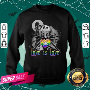 Funny Love Is Love Jack Skellington LGBT Pride Sweatshirt - Design By Togethertee.com