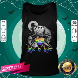 Funny Love Is Love Jack Skellington LGBT Pride Tank Top - Design By Togethertee.com