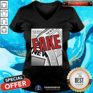 Good Fake News Halloween Costume Front And Back V-neck - Design By Togethertee.com