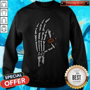 Hands Bone Hold Coffee Beans Halloween Sweatshirt
