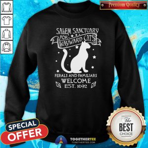 Happy Cat Salem Sanctuary For Wayward Cats Ferals And Familiars Welcome Est 1692 Sweatshirt - Design By Togethertee.com