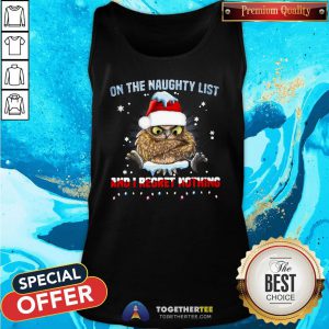 Nice Owl On The Naughty List And I Regret Nothing Christmas Tank Top - Design By Togethertee.com