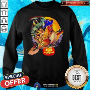 Nice Rooster Witch Happy Halloween Sweatshirt - Design By Togethertee.com