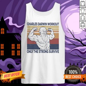 Official Charles Darwin Workout Only The Strong Survive Vintage Tank Top