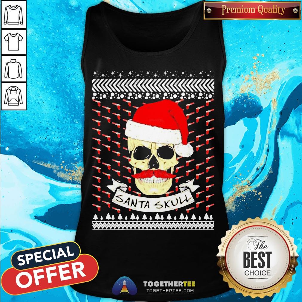 Official Santa Skull Ugly Christmas Tank Top - Design By Togethertee.com Official Santa Skull Ugly Christmas Tank Top - Design By Togethertee.com
