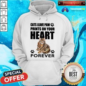 Pretty Cats Leave Paw Prints On Your Heart Forever Hoodie - Design By Togethertee.com