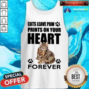 Pretty Cats Leave Paw Prints On Your Heart Forever Tank Top - Design By Togethertee.com