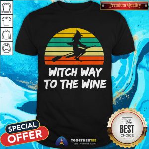 Womens Witch Way To The Wine Funny Witch Halloween Women T-Shirt