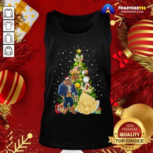 Awesome Beauty And The Beast Christmas Tree Tank Top - Design By Togethertee.com