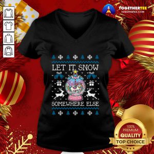 Let It Snow Somewhere Else V-neck - Design By Togethertee.com