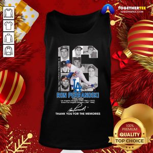 Cute 16 Ron Perranoski 1936 2020 Los Angele Dodgers Thank You For The Memories Signature Tank Top - Design By Togethertee.com