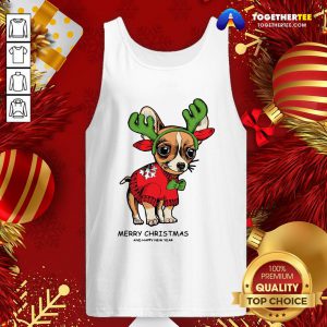 Cute Chihuahua Merry Christmas And Happy New Year Tank Top - Design By Togethertee.com