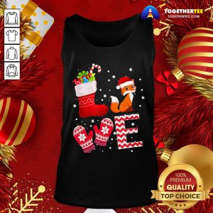 Cute Love Fox Santa Ugly Christmas Tank Top - Design By Togethertee.com