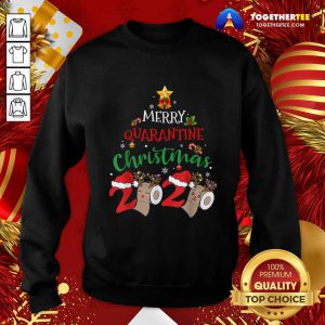 Merry Quarantine Christmas 2020 Pajamas Matching Family Gift Sweatshirt - Design By Togethertee.com