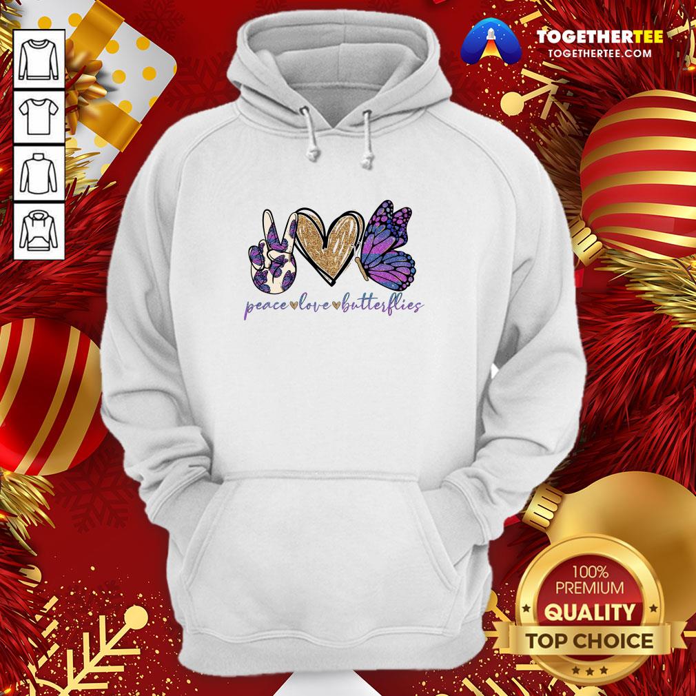 Cute Peace Love Butterflies Hoodie - Design By Togethertee.com Cute Peace Love Butterflies Hoodie - Design By Togethertee.com