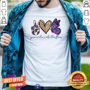 Cute Peace Love Butterflies Shirt - Design By Togethertee.com