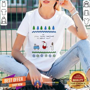 Cute Santa And Jesus So Still Think Christmas Is About You V-neck - Design By Togethertee.com